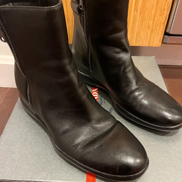 Prada Nappa Bootse Siz 39 Black - Picture 3 of 6